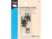 Coat Hooks Eyes 3 8 4 Pkg Black