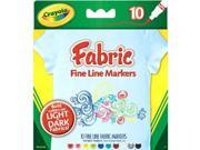 Fabric Markers Fine Line Non Toxic 10 PK Assorted