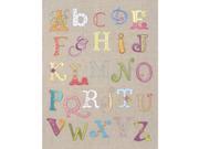 Alphabet Sampler Free Style Embroidery Kit 12 X9 1 2 Stitched In Cotton Floss