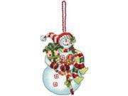 Susan Winget Snowman W Sweets Ornament Counted Cross Stitch 3 1 4 X4 1 2 14 Count Plastic Canvas