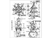 Tim Holtz Cling Rubber Stamp Set Christmas Blueprint