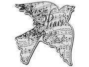 Stampendous Christmas Cling Rubber Stamp Dove Music