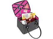 Creative Options Crafter s Tapered Tote 9.25 X7.25 X6 Black Magenta White W Dots