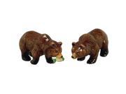 North American Grizzly Bear Salt and Pepper Shakers Set