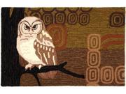 Retro Look Wise Hoot Owl Woodlands Mat Area Accent Rug