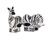 Safari Zebras Couple Kissing Salt and Pepper Shakers Whimsical