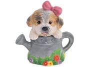 Puppy Luv in Garden Watering Can Salt and Pepper Shaker Set Westland Giftware