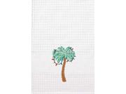 Tropical Palm Tree Christmas Decorations Kitchen Embroidered Waffle Weave Towel