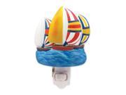 Bright Colorful Spinnakers Sailboats Sculpted Resin Night Light