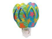 Blue and Green Flip Flop Sandals on Parade Sculpted Resin Night Light