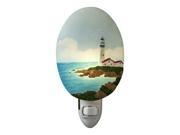 Lighthouse Harbor Night Light Coastal Tranquil Cove Ibis and Orchid Design