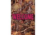 Pink Camo Welcome Hunter Woodlands 18 X 12 Inch Garden Flag