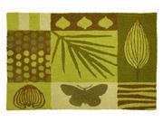Shades of Green Flora and Fauna 21 X 33 Inch Area Accent Jellybean Rug