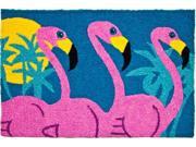 Hot Bright Pink Tropical Flamingos Jellybean Accent Area Rug