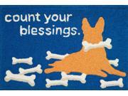 Count Your Blessings Dog With Bones Acrylic Accent Area Rug 21 x 33 Inches