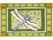 Dragonfly Accent Rug 21 X 33 Inch Washable Area Rectangle Mat Jellybean