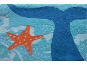Whale Of A Tail and Starfish Acrylic Accent Area Rug 21 x 33 Jellybean