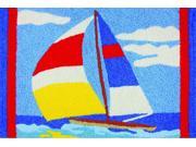 Perfect Sail Sailboat on Water Washable 21 X 33 Inches Area Accent Rug