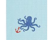 Deep Blue Sea Octopus Red Ship s Anchor Coastal Waffle Weave Kitchen Dish Towel