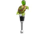 Venetian Design Green Sea Turtle Glass Art Wine Bottle Stopper Topper