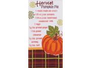 Harvest Pumpkin Pie Recipe Flour Sack 26 Inch Kitchen Dish Towel