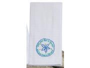 Keep Your Face in the Sun Fun Embroidered Starfish Kitchen Waffle Weave Towel