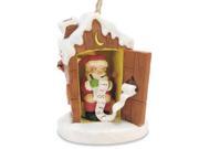 Santa in Outhouse Making His List Christmas Ornament