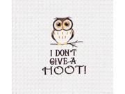 I Dont Give a Hoot Owl Embroidered Waffle Weave 27 Inch Kitchen Dish Towel