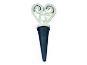 Heart Swirls Bottle Stopper Pewter 5 Inch Love Affection Compassion Soul Mates