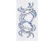 Blue Crabs on White Flour Sack Kitchen Towel Cotton 27 Inch