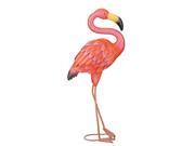 So Pretty in Pink Flamingo Standing Metal Art Garden Patio Figurine 23 Inches
