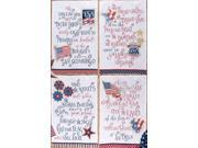 Star Spangled Banner Patriotic Red White and Blue Kitchen Tea Towels Set of 4