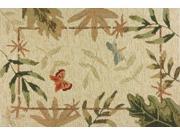 Butterflies Dragonfly Botanical Leaves Hooked Indoor Outdoor Mat Area Accent Rug