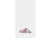 Happy Fourth of July Embroidered White Waffle Weave 27 Inch Kitchen Towel Cotton