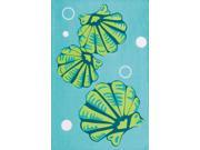 Coastal Blue and Green Seashells Printed 100% Cotton Kitchen Dish Towel