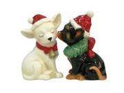 Westland Giftware Mwah Magnetic Holiday Chihuahuas Salt and Pepper Shaker Set 3 3 4 Inch