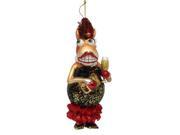 Lady Donkey in Party Dress Glass Christmas Holiday Ornament 5.75 Inches