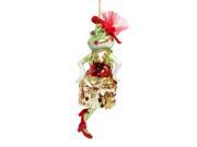 Lady Frog in Dress Glass Christmas Holiday Ornament 6 Inches