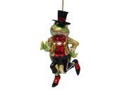 Frog Prince in Tux Glass Christmas Holiday Ornament 6 Inches