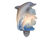 Blue Dolphins Night Light Porpoises Sculpted Marble