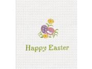 Happy Easter Decorated Eggs Waffle Weave White Kitchen Dish Towel