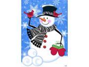Zebra Stripe Scarf Fun Whimsical Snowman Winter Holiday Garden Flag Banner