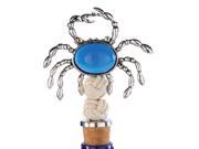 Sculpted Metal Maryland Blue Crab and Rope Wine Bottle Topper