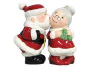 Kissing Santa Smooching Mrs. Claus Salt and Pepper Shakers Ceramic