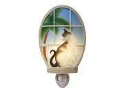 Kitty Cat Gazing Out A Tropical Window Night Light