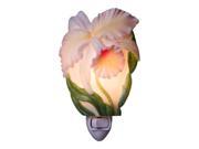 Tropical Cattleya Orchid Floral Hand Painted Night Light