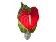 Red Beauty Antherium Tropical Floral Night Light
