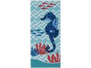 Blue Print Seahorse Coastal 28 Inch Kitchen Dish Tea Towel Cotton