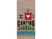 I Heart Camping Life is Good Chambray 28 Inch Kitchen Dish Tea Towel
