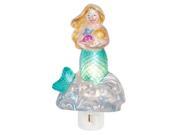 Golden Haired Mermaid Holding Seashells Electric Night Light